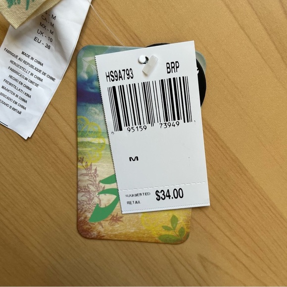 NEW Hobie Women's Two Piece Bikini Set Medium Pink Tropical Keyhole Neckline - Picture 4 of 4